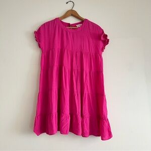 Pink tiered mini dress, BiBi, size S